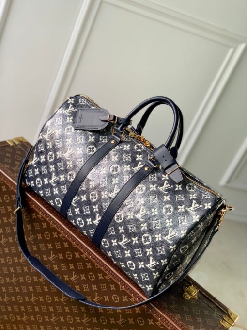 LV Keepall 45 Blue Cotton