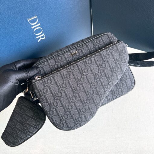 Dior Saddle Triple Pouch Black