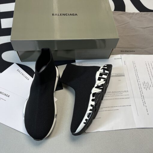 Balenciaga Speed Logo Black White