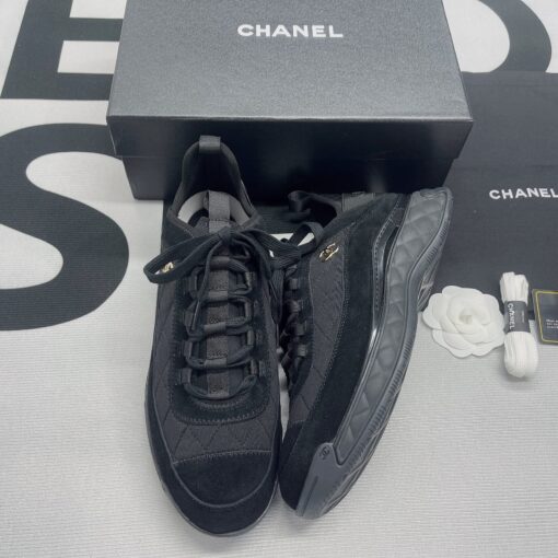 Chanel Velvet Calfskin Sneaker Black