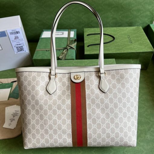 Gucci HandBag Canvas White 631685