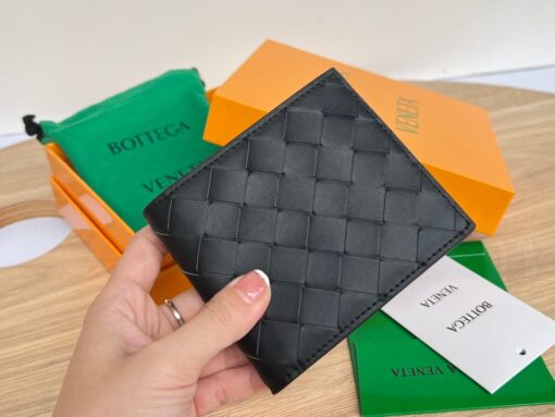 Bottega Veneta Bi-Fold Black Blue