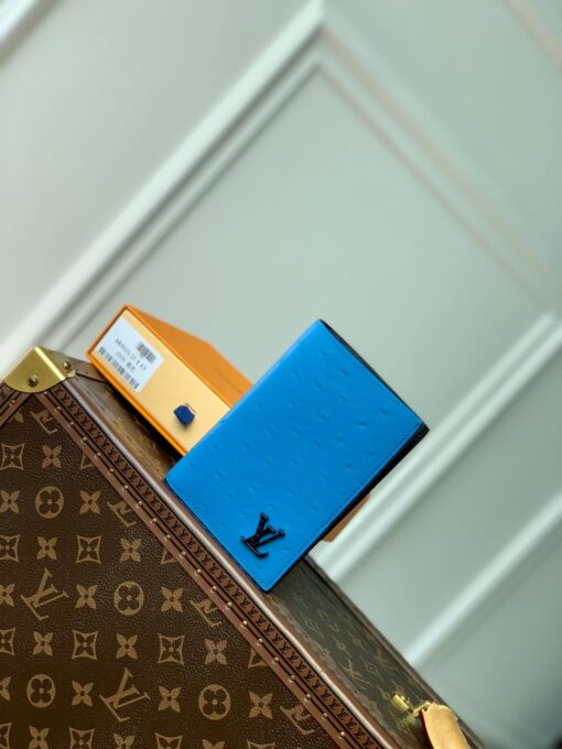 LV Pocket Organizer Ostrich Blue