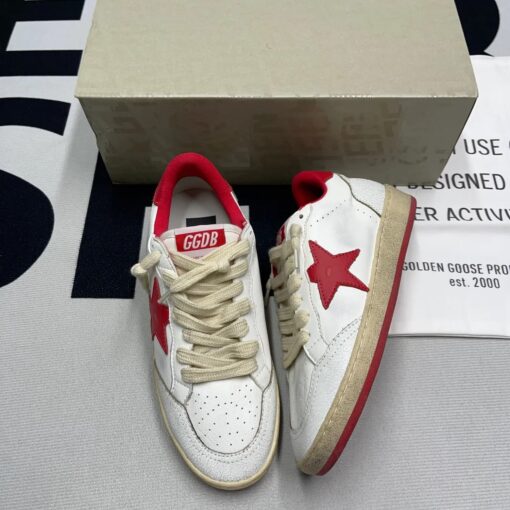 Golden Goose Ball Star White Red