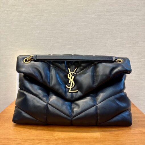 YSL Medium Puffer In Quilted Nappa Black