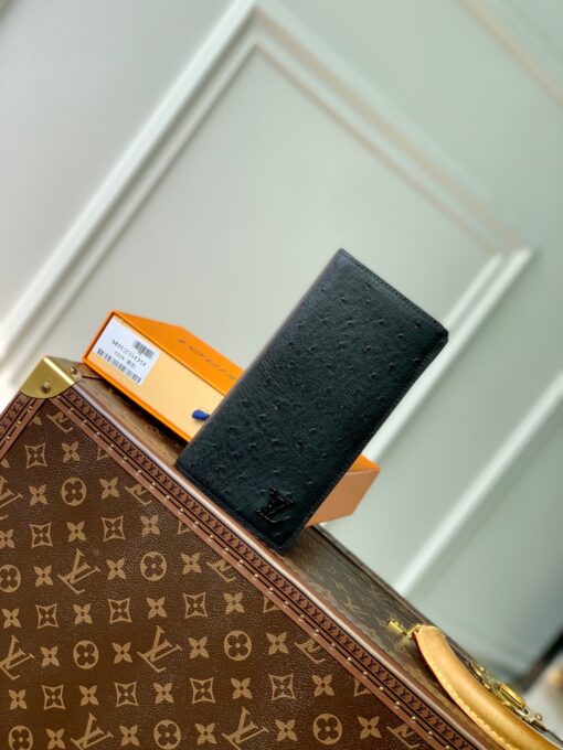 LV Brazza Wallet Ostrich Black