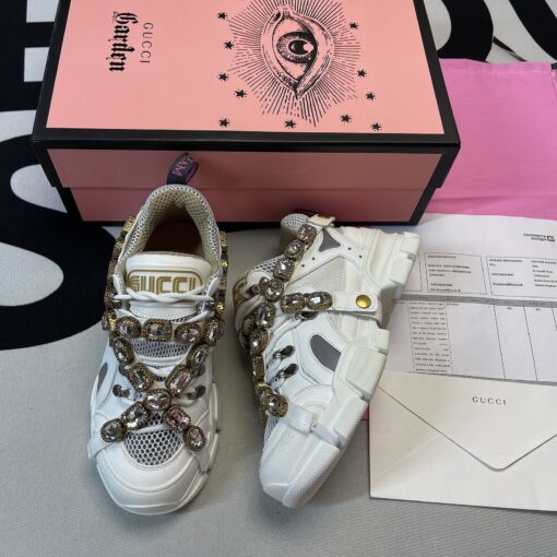 Gucci Flashtrek Crystals White