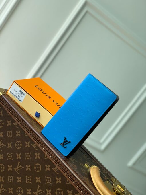 LV Brazza Wallet Ostrich Blue