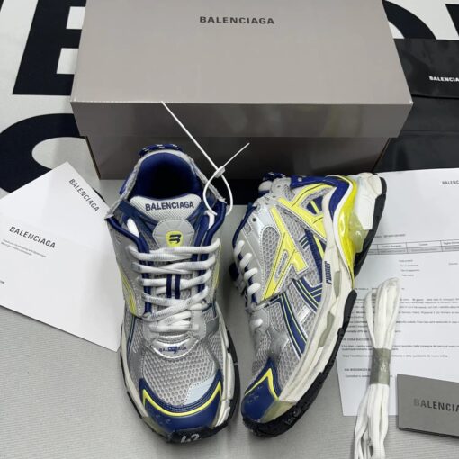 Balenciaga Runner Trainers Blue Yellow