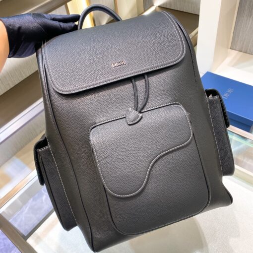 Dior Saddle Backpack Black Grained