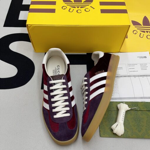 Adidas x Gucci Gazelle Burgundy Velvet